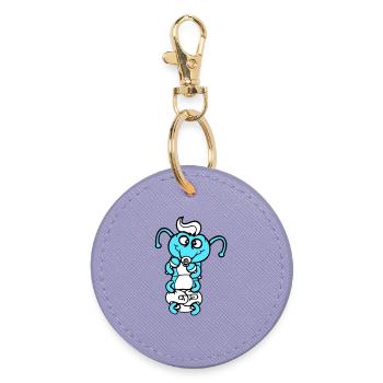 Caterpillar baby rattle diaper pacifier child born - Round Keyring - lavender - Front