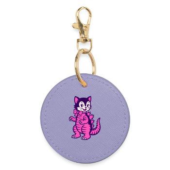 Monster Cat - Runder Schlüsselanhänger - Lavendel - Vorne