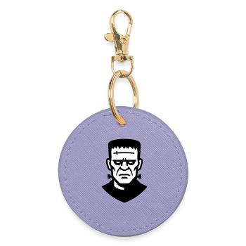 Vintage Horror Monster Illustration - Round Keyring - lavender - Front