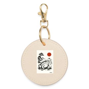 Frog Toad Under Japanese Sun - Round Keyring - oyster - Front