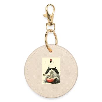 Neko Noodle Feast - Round Keyring - oyster - Front