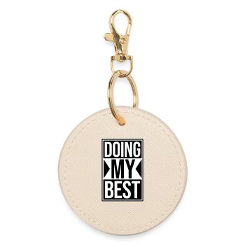 Doing My Best Lustig Ehrlich Motivational Spruch - Runder Schlüsselanhänger - Auster - Vorne