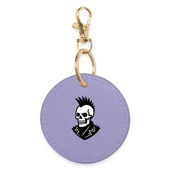 Skull Punk - Runder Schlüsselanhänger - Lavendel - Vorne