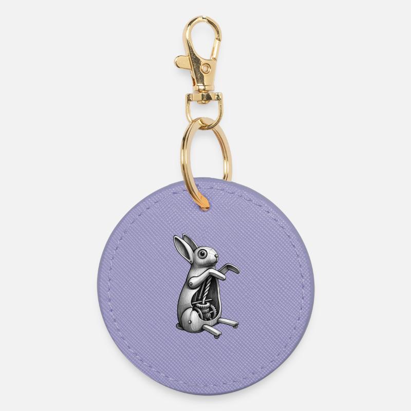 MECA RABBIT - black & white - Porte-clés rond - lavande