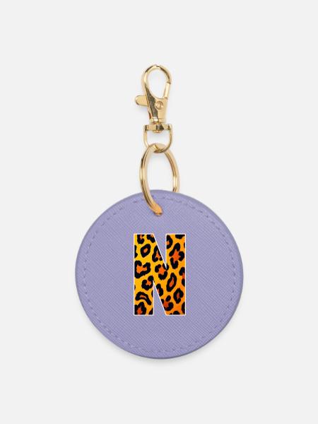 Neon-Leopardenmuster GelbOrange - Runder Schlüsselanhänger - Lavendel