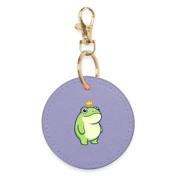King Croak – Klassisches minimalistisches Design - Runder Schlüsselanhänger - Lavendel - Vorne
