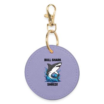 Bulldog Shark Shred Shark Sea Bull - Round Keyring - lavender - Front