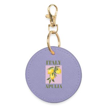 Italy Puglia Holidays Beach Lemons Puglia - Round Keyring - lavender - Front