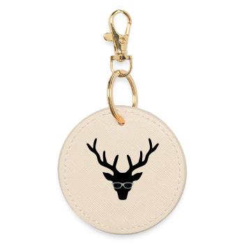 Cerf cool - Porte-clés rond - huître - Devant