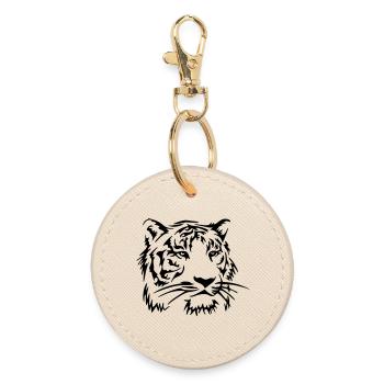 Logo tête de tigre - Porte-clés rond - huître - Devant
