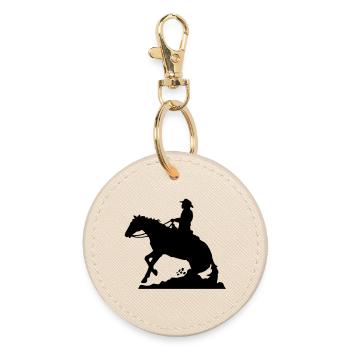 Équitation Western Man - Porte-clés rond - huître - Devant