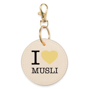 I LOVE MUSLI Müsli - Runder Schlüsselanhänger - Auster - Vorne