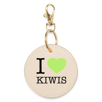 I LOVE KIWIS Kiwi - Runder Schlüsselanhänger - Auster - Vorne