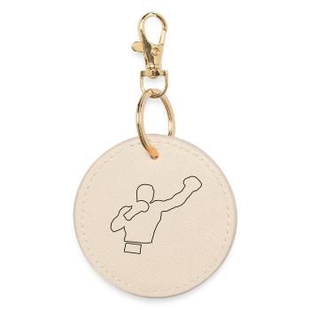 boxing - Round Keyring - oyster - Front