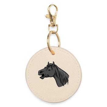 Horse Portrait - Round Keyring - oyster - Front