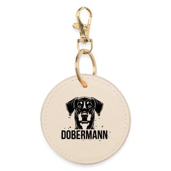 Dobermann - Round Keyring - oyster - Front