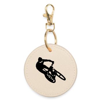 cycling - Round Keyring - oyster - Front