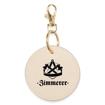 Zimmerer, Zunftzeichen mit alter Schrift - Runder Schlüsselanhänger - Auster - Vorne