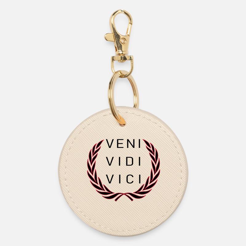 Veni Vidi Vici - Round Keyring - oyster