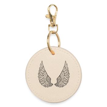 Angel wings - Round Keyring - oyster - Front