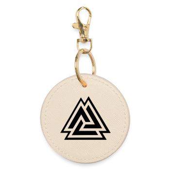 Valknut knot of the fallen in battle - Round Keyring - oyster - Front