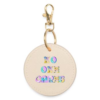 No one cares - Round Keyring - oyster - Front
