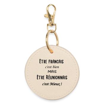 Etre Réunionnais c'est mieux - Porte-clés rond - huître - Devant