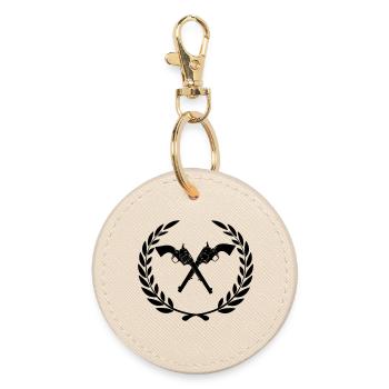 colt 45 in laurel wreath - Round Keyring - oyster - Front