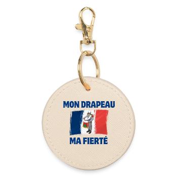 Français, drapeau Français, vive la France - Porte-clés rond - huître - Devant