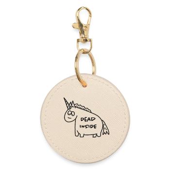 Unicorn - Dead Inside - Round Keyring - oyster - Front