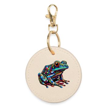 Frosch - Runder Schlüsselanhänger - Auster - Vorne