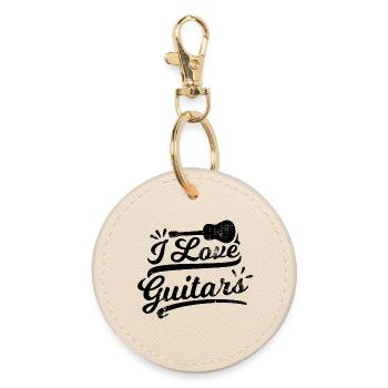 J’adore les guitares - Porte-clés rond - huître - Devant