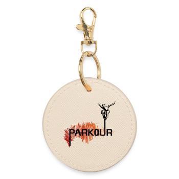 Parkour Ninja - color - Runder Schlüsselanhänger - Auster - Vorne