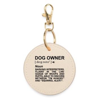 Dog Owner Definition - Round Keyring - oyster - Front