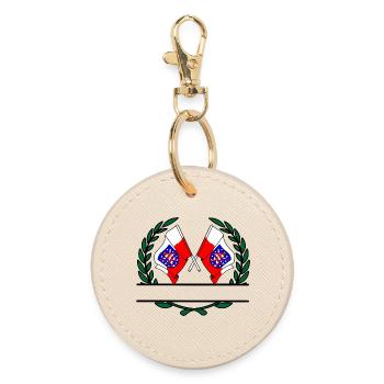 Drapeaux Thuringe couronne de laurier bannière - Porte-clés rond - huître - Devant