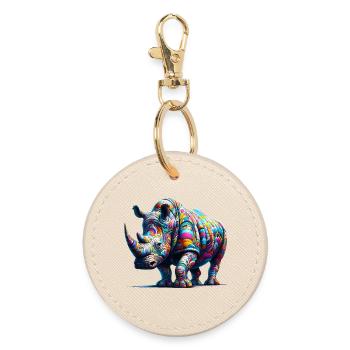 Rhinocéros - Porte-clés rond - huître - Devant