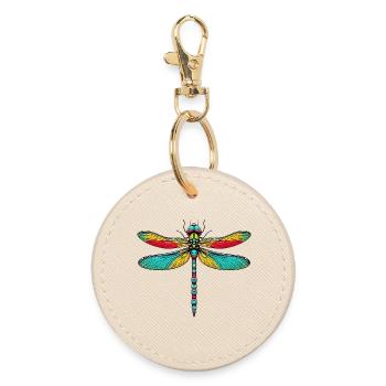 Libelle - Runder Schlüsselanhänger - Auster - Vorne
