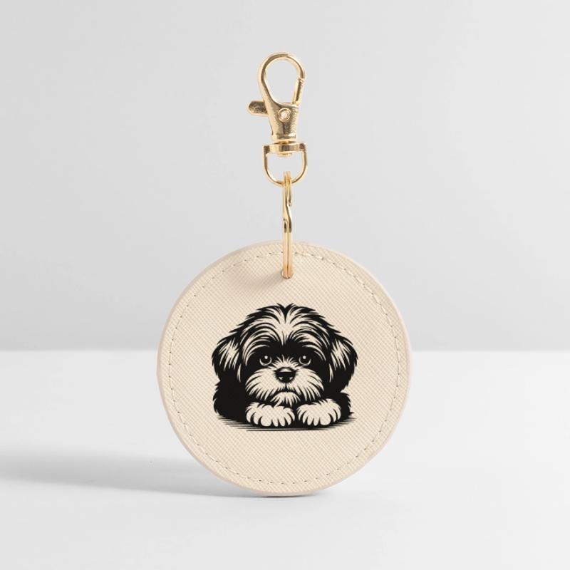 Tête de Shih Tzu avec pattes Porte-clés rond