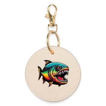 Piranha - Runder Schlüsselanhänger - Auster - Vorne