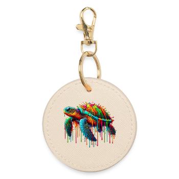 Turtle - Round Keyring - oyster - Front
