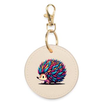 Hedgehog - Round Keyring - oyster - Front