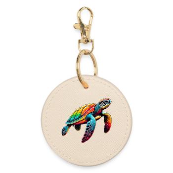 Turtle - Round Keyring - oyster - Front