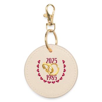 RUBIN Wedding 40 Years Wedding Anniversary - Round Keyring - oyster - Front