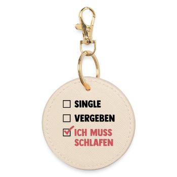 Single Vergeben Schlafen - Runder Schlüsselanhänger - Auster - Vorne