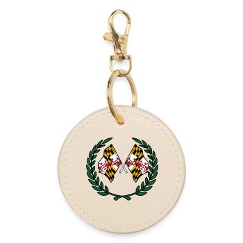 Flags USA Maryland laurel wreath - Round Keyring - oyster - Front