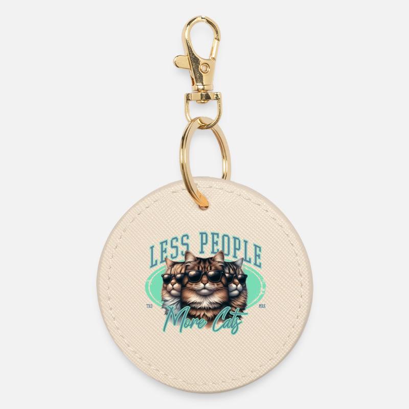 Moins de gens, plus de chats - Porte-clés rond - huître