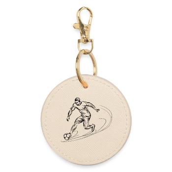 Soccer Player Sketch - Round Keyring - oyster - Front