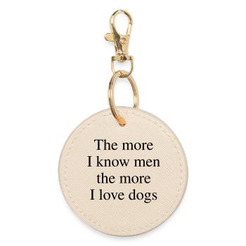The More I Love Dogs - Runder Schlüsselanhänger - Auster - Vorne