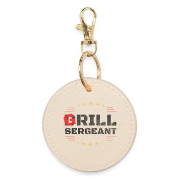 BBQ Grill Sergeant Shirt für Grillmeister - Runder Schlüsselanhänger - Auster - Vorne