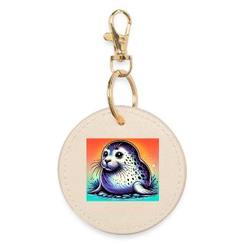 seal - Round Keyring - oyster - Front